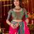 Rani pink cotton silk zari woven saree with contrast blouse piece