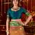 Light copper cotton silk zari woven saree with contrast blouse piece
