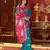 Teal cotton silk zari woven saree with contrast blouse piece