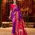 Purple cotton silk zari woven saree with contrast blouse piece
