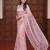 Light Pink Color Bidds,sequence,pearls  Embroidery Work Net Saree