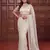White Color Bidds,sequence,pearls  Embroidery Work Net Saree