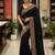 Black Color  embroidery ,Multi Color Thred with stone Work Silk Saree