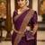 Wine Color  embroidery ,Multi Color Thred with stone Work Silk Saree