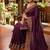Wine Color  embroidery ,Multi Color Thred with stone Work Silk Saree