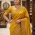Yellow Color  embroidery ,Multi Color Thred with stone Work Silk Saree