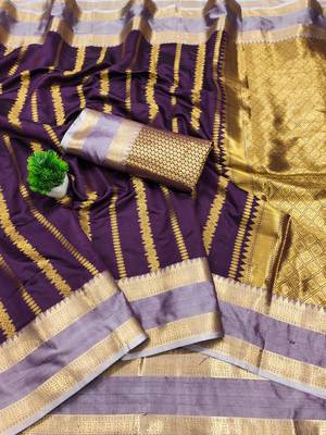wine soft silk banarasi saree with intricate zari weaving 2