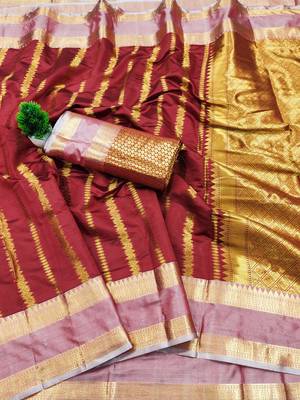 red soft silk banarasi saree with rich zari weaving 2