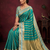 Women's stunning turquoise soft silk Faux banarasi full zari work saree with blouse piece