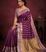 Women's stunning pink soft silk Faux banarasi full zari work saree with blouse piece