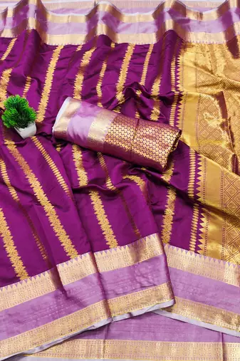 pink soft silk banarasi full zari work saree with blouse