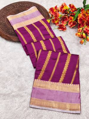 pink soft silk banarasi full zari work saree with blouse 3