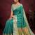 Women's stunning turquoise soft silk Faux banarasi full zari work saree with blouse piece