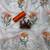 White Color floral print with beads and katdana handwork Silk Saree