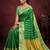 Women's stunning green soft silk Faux banarasi full zari work saree with blouse piece