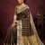 Women's stunning brown soft silk Faux banarasi full zari work saree with blouse piece