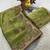 Green Color Thread Embroidery work  Satin Silk Saree