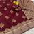 Maroon Color jaqurad weveing Work  Georgette Saree