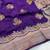 Purple Color jaqurad weveing Work  Georgette Saree