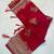 Red Color jaqurad weveing Work  Georgette Saree