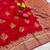 Red Color jaqurad weveing Work  Georgette Saree