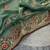 Emerald vColor Thread Embroidery work  Satin Silk Saree