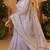 Lavender Color  Beads Work with Cut work border Net Saree