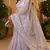 Lavender Color  Beads Work with Cut work border Net Saree