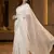 White Color  Beads Work with Cut work border Net Saree