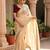 Cream Color Sequence  butti  Work Satin Saree