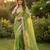 Parrot Green Color Sequence  butti  Work Satin Saree