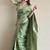 Green soft banarasi antique silk weaving saree with matching blouse piece