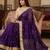 Purple Color Sequence  butti  Work Satin Saree