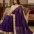 Purple Color Sequence  butti  Work Satin Saree