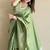 Green soft banarasi antique silk weaving saree with matching blouse piece
