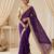 Purple Color Sequence  butti  Work Satin Saree