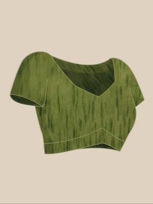 green soft banarasi antique silk weaving saree with blouse piece 5