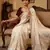 White Color Sequence  butti  Work Satin Saree