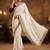 White Color Sequence  butti  Work Satin Saree
