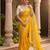Yellow Color Sequence  butti  Work Satin Saree
