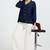 Women solid white regular fit mid-rise flat front trousers