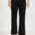Women solid black regular fit mid-rise flat front trousers