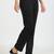 Women solid black regular fit mid-rise flat front trousers