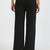 Women solid black regular fit mid-rise flat front trousers
