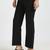 Women solid black regular fit mid-rise flat front trousers