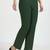 Women solid green regular fit mid-rise flat front trousers