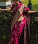 Pink color art silk blend sarees with blouse