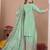 Green pista silk  party wear embroidery sharara  suit set