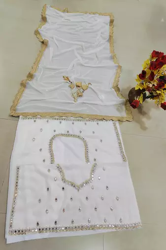 ivory sequins & zari embroidered designer lehenga choli