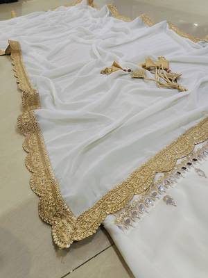 ivory sequins & zari embroidered designer lehenga choli 7